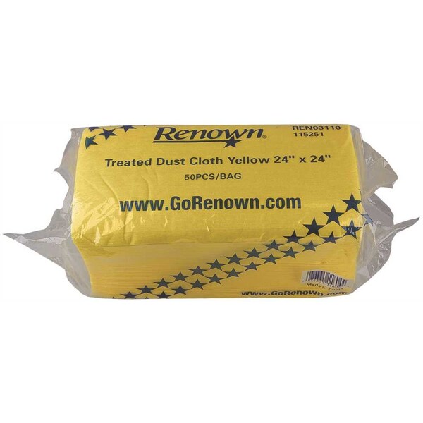 DUST CLOTH TREATED 24X24 IN. YELLOW, 50PK